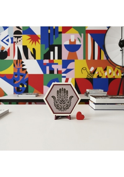 Modern Ve Butik Hamsa Masaüstü Objesi, Çalışma Alanınıza Özgünlük Katan Şık Ve Estetik Bir Tasarım 10x10 Cm, Yavru Ağzı
