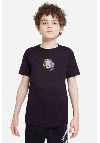 Tshirthane Marilyn Monroe Artistic Baskılı Unisex Çocuk Siyah T-Shirt (528288206)