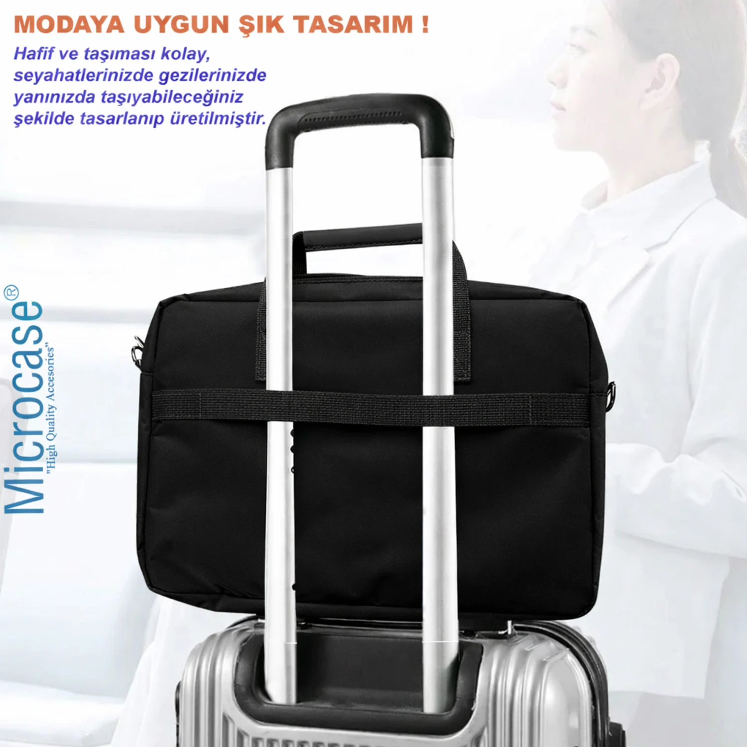 Microcase Honor Pad X8b 11 İnch İle Uyumlu Macbook Laptop Çantası 2 Bölmeli Siyah Al5559