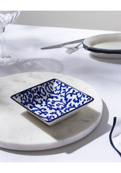 Madame Coco Reve Bleu Freya Kare Tabak - 12 Cm - Mavi/beyaz 8684427225714 Çok Renkli