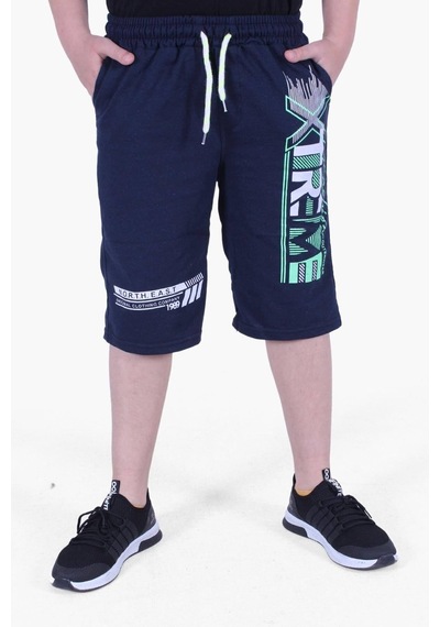 Fyk Kids Xtremea Yazı Baskılı Yksek Bel Erkek Çocuk Kapri Lacivert