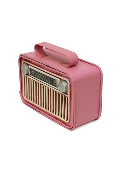 Dekoratif Metal Radyo C1322 Pembe Renk 1 Ad