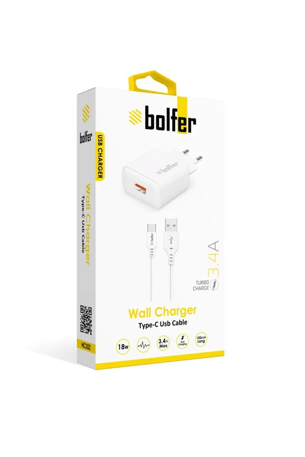 Usb Ev Tipi Şarj Aleti Type-c Qc 3.4 A 18 W