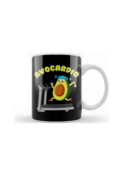 Cute & Funny Avo Cardio Avocado Cardio Gym Pun Kupa Bardak Porselen Karışık