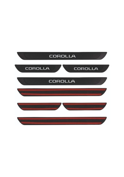 Toyota 2019+ Corolla Old Karbon Kapı Eşiği 4 Parça Krom Yazılı