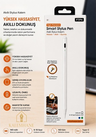 Kalemhane Şarjlı Smart Stylus Pen Akıllı Stylus Kalem