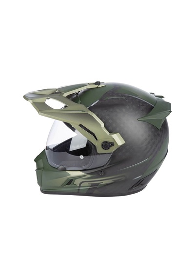 Klim Krios Pro Carbon Echo Adv Rally Motosiklet Kaskı Siyah Yeşil Siyah / Yeşil