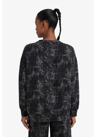 Defacto Oversize Geniş Kalıp Bisiklet Yaka Sporcu Sweatshirt G7102ax25wnbk81 Siyah-bk81