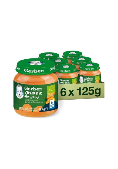 Organik Bal Kabağı Ve Tatlı Patates Püresi 125 Gram X 6