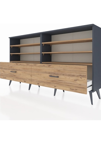 Arges Konsol 6 Raflı 2 Çekmeceli 176x30x99 Antrasit-çam Atlas Çam/atlas Çam - Antrasıt Arges Konsol 6 Raflı 2 Çekmeceli 176x30x99 Antrasit-çam Atlas Çam/atlas Çam - Antrasıt