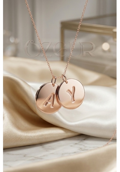 925 Ayar Gümüş Harfli Kolye Rose Gold