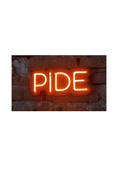 Pide Neon Led Duvar Aydınlatması Siyah