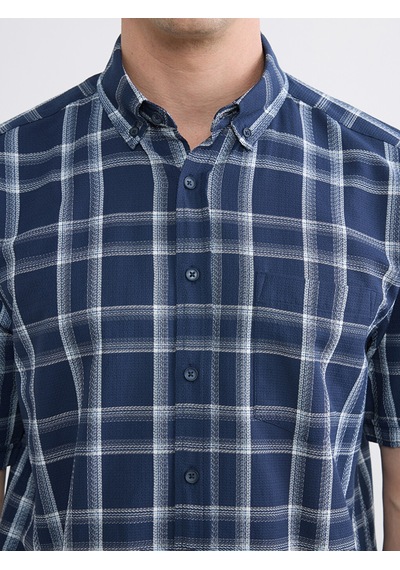 Lcwaıkıkı Classic Lacivert Regular Fit Ekose Armürlü Erkek Gömlek