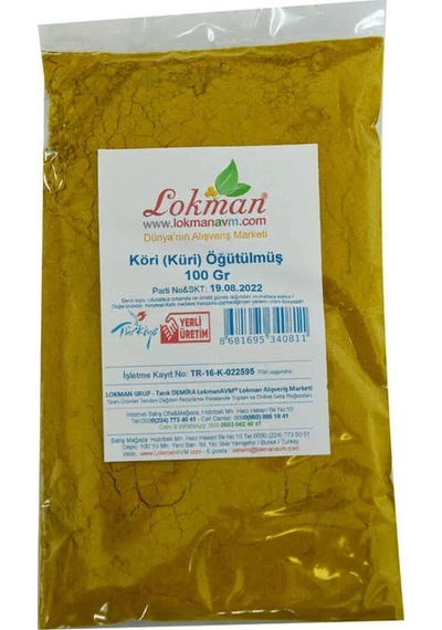 Köri Öğütülmüş Baharat Karışımı Küri Curry 100 Gr Paket
