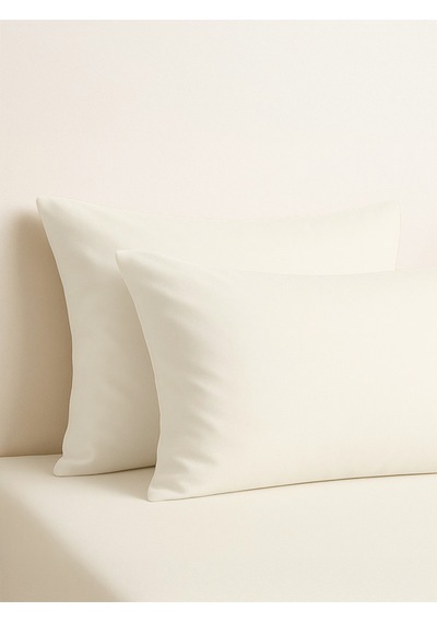 Purecomfort %100 Doğal Pamuk 2'li Yastık Kılıfı Seti Toz Pembe Ekru