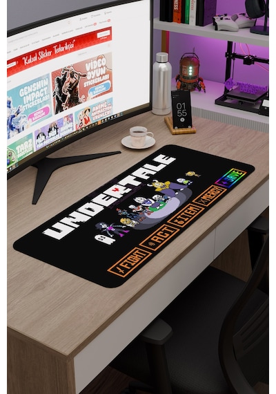 Undertale Kaymaz Dikişli Kauçuk Oyuncu Mousepad V1 - 70x30 Xl Gaming Mouse Pad Fare Altlığı