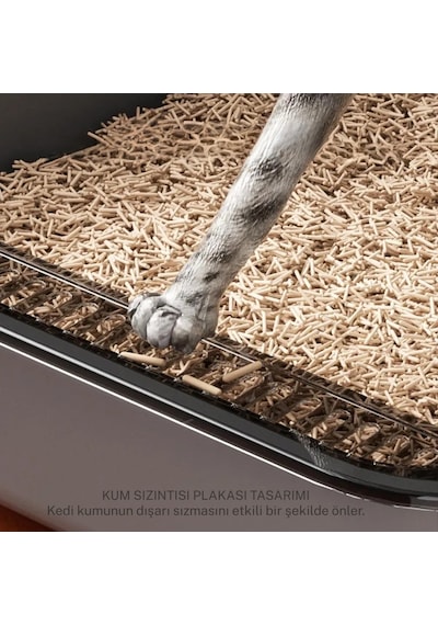 Techtic Yavru Kediler İçin Yarı Kapalı Kedi Tuvaleti Kürek Hediyeli