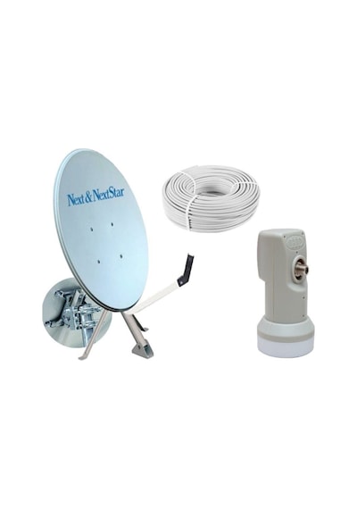 Next&Nextstar Çanak Anten Set 70 CM Ofset Hd Lnb Kablo Hd Uydu 10 M