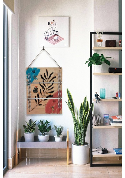 3'lü Şık Modern Boho Ahşap Tablo Modeli, Ev, Oturma Odası, Salon, Ofis Duvar Dekorasyonu