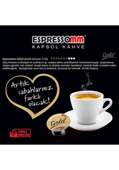 Espressomm® Tchibo Cafissimo Makineleri İle Uyumlu Gold Kapsül Kahve 2 x 10'lu