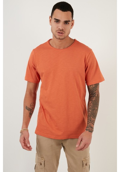 Buratti Bisiklet Yaka % 100 Pamuk Regular Fit Basic Erkek T Shirt 59020001 Tarçın