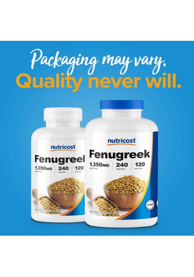 Nutricost Fenugreek Seed 1350mg, 240 Capsules - Gluten Free, ...