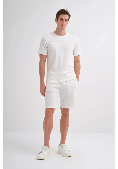 Cazador Polo Yaka Regular Fit Örme Dokulu Tişört 4207 Ekru