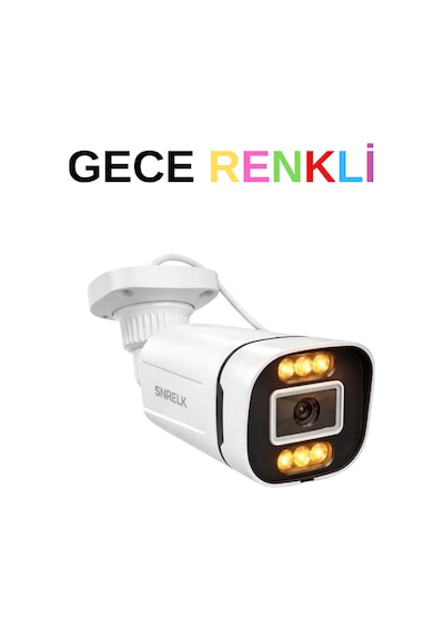 Snrelk Gece Renkli Full Hd Yeni Nesil Warm Led Su Geçirmez Kasa Güvenlik Kamera Set