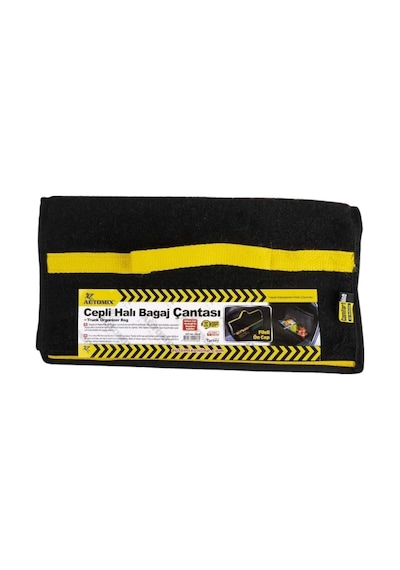 Automix Bagaj Çantası Fileli Ön Cepli Velur Halı Velcro Cırt Bantlı Araç İçi Düzenleyici 50x30x12,5cm 044218