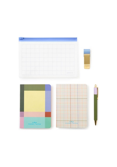 Kikkerland Inkerie Dosyalı On The Go Stationery Set Kırtasiye Seti Çok Renkli