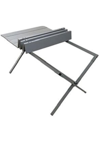 Ankabey06 Yerli 6 Kişilik Katlanabilir Kamp Masası 110x72 Cm Alüminyum Ayaklı Galvaniz Sac 55 Kg Taşıma Taşıma Çantalı Gri
