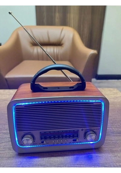 Nostaljik Radyo-301 Bt Nostaljik Radyo Bluetooth + Ledli + Fener + Usb + Sd Card Mp3 Radyo Çalar Cn