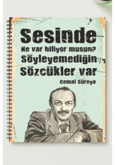 Cemal Süreyya A5 Metal Spiralli Çizgisiz Karton Kapak Cemal Süreyya Defter Çok Renkli