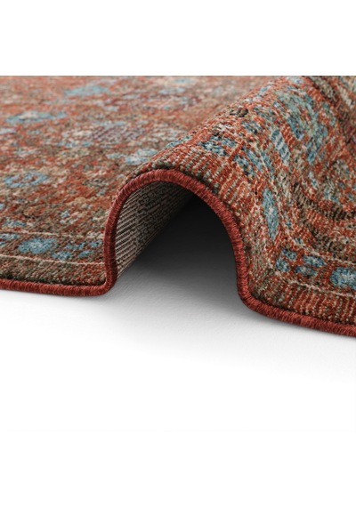 Cool Halı Saray Kiremit Vintage Etnik Çiçek Desenli Yumuşak Dokulu Bohem Oturma Odası Salon Halısı Turuncu