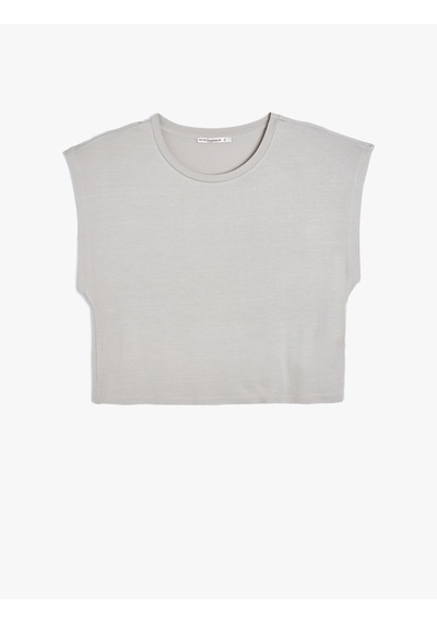 Koton Modal Kumaş Yuvarlak Yaka Kolsuz Pijama Üstü Lila 5slk40033mk Lila