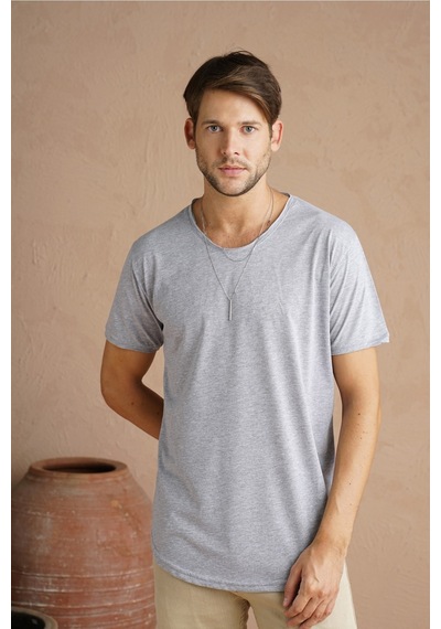 Tarz Cool Pis Yaka T-shirt Gri