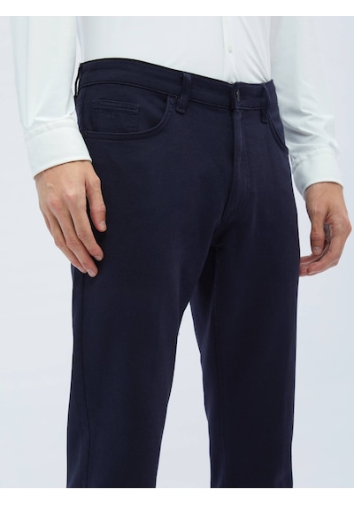 Kip Lacivert Dokuma Slim Fit Casual Pamuk Karışımlı Pantolon 400053 Lacivert