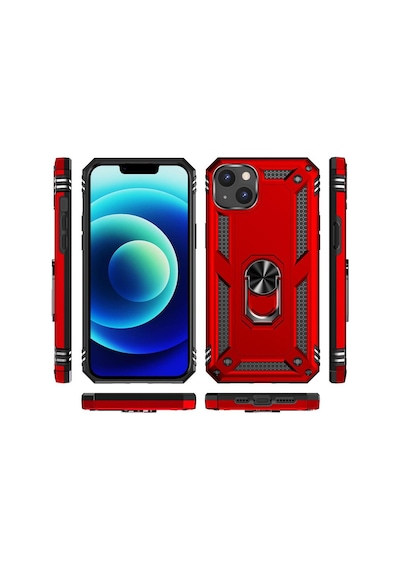 Apple Uyumlu iPhone 15 Kılıf Yüzüklü Zırh Tank Vega