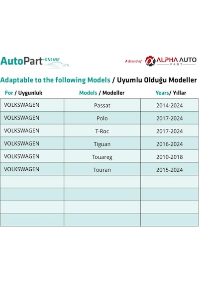 Volkswagen, Skoda İçin Döşeme Klipsi