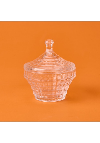 Aroww Kristal Yuvarlak Cam Şekerlik - Şeffaf - 6 Cm Çok Renkli