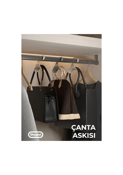 Çanta Askısı 6 Adet Premium Kalite Gri