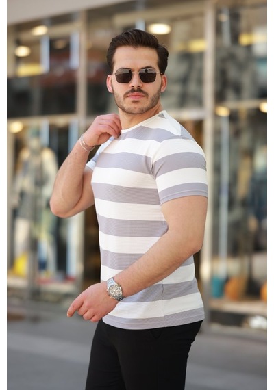 Erkek Çift Renk Pamuklu Örme Kumaş Kısa Kollu T-shirt Siyah