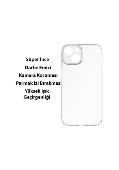 Baseus Simple Case İphone 14 Plus 6.7 Kamera Korumalı İnce Silikon Şeffaf Kılıf- 5775 Mh-hs6524-6430