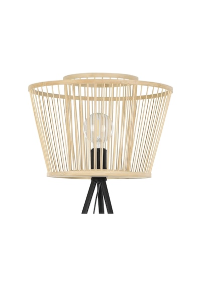 Tripod Ayaklı Lamba Hykeham, Doğal Ve Metal Ayaklı Lamba, Siyah, Üç Ayaklı Lamba, Boho, Bambu Lamba, Oturma Odası