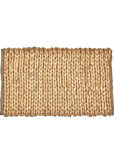 Akayev Nature Jüt Hasır Dikdörtgen Saçaklı Paspas 80x50 Cm Kahverengi