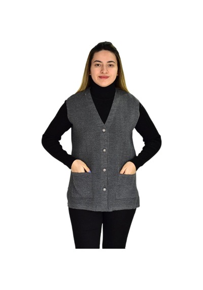 Kadın Cepli Triko Yelek Bgl-st03343 001