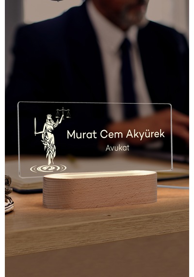 Kişiselleştirilebilir Avukatlara Özel Led Masa İsimliği Masif Ahşap Tabanlı Usb Kablolu Pleksi Led Gece Lambası Kişiselleştirilebilir Avukatlara Özel Led Masa İsimliği Masif Ahşap Tabanlı Usb Kablolu Pleksi Led Gece Lambası
