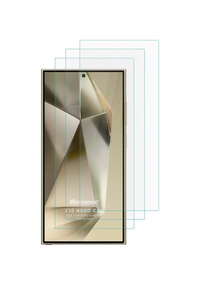 Microsonic Galaxy Uyumlu S24 Ultra Screen Protector Nano Glass Cam Ekran Koruyucu 3 Lü Paket