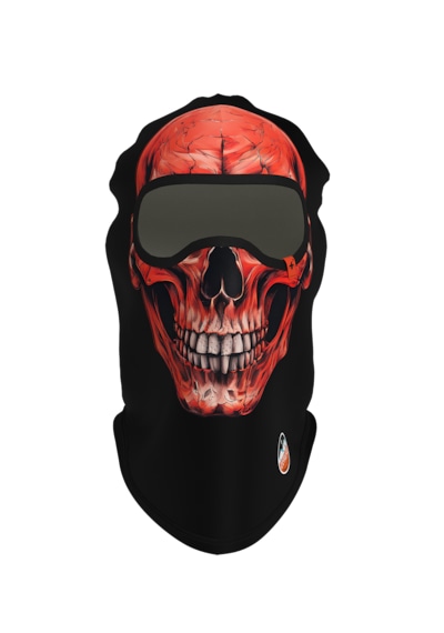 Funny Balaklava, Su İtici Özellikli Dwr Baskılı Snowboard, Kayak, Motosiklet, Bisiklet Kar Maskesi Kırmızı - Siyah