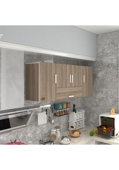 Kenzlife hazır mutfak acus22 crd 060*150*22 mutfak banyo dolabı kapaklı raflı